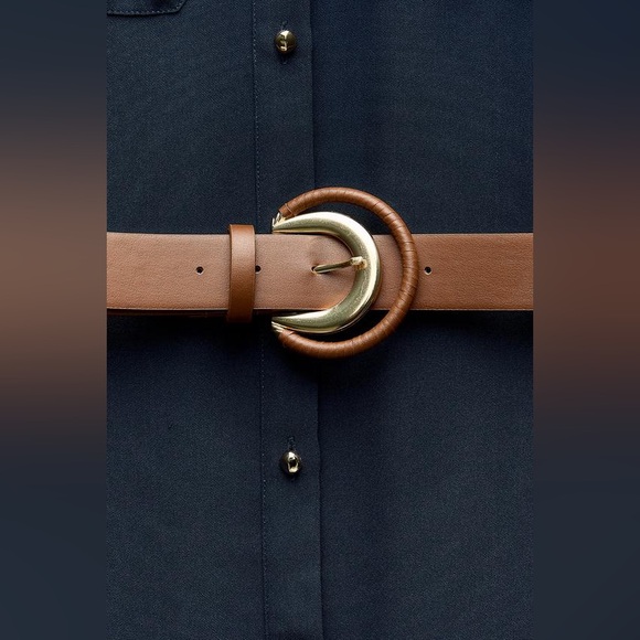 NWT ZARA BELTED SHIRTDRESS - Picture 6 of 6